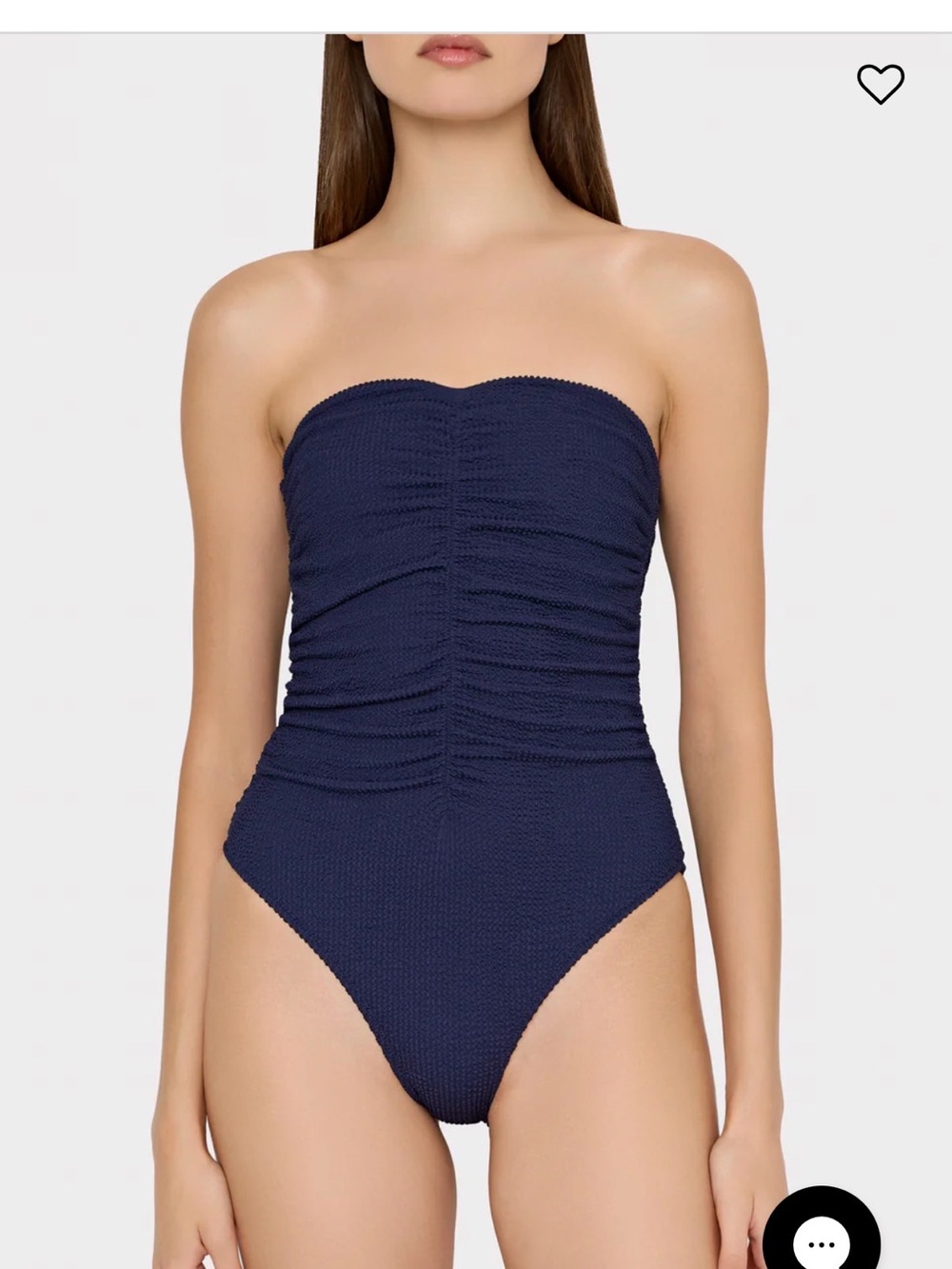 Milly TheStrapless Navy Textured One-Piece Swimsuit